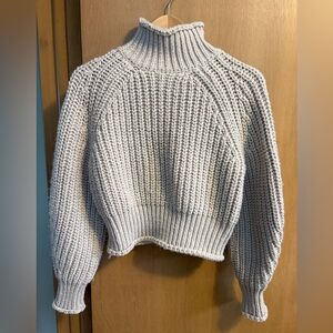 H&M Chunky Knit Turtleneck Sweater XS Tan